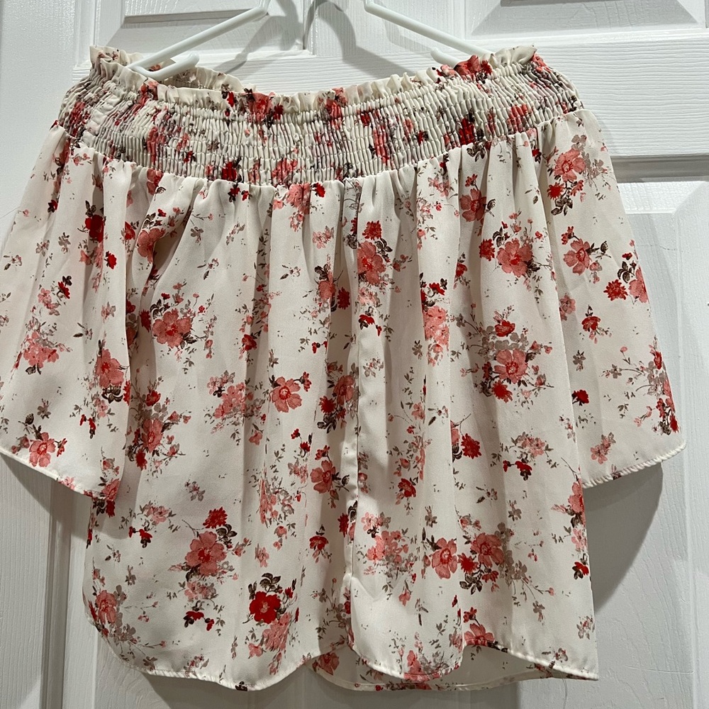 Boho floral summer off the shoulder top Forever 21 sz S